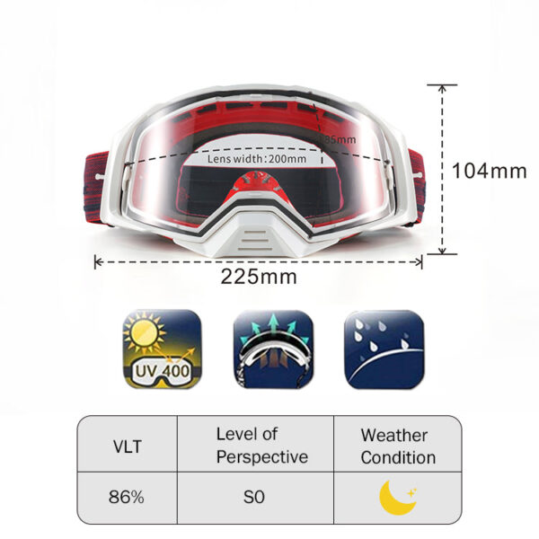 MH 306 -4 2022 full REVO coating UV 400 unisex motor racing ATV goggles - Image 9