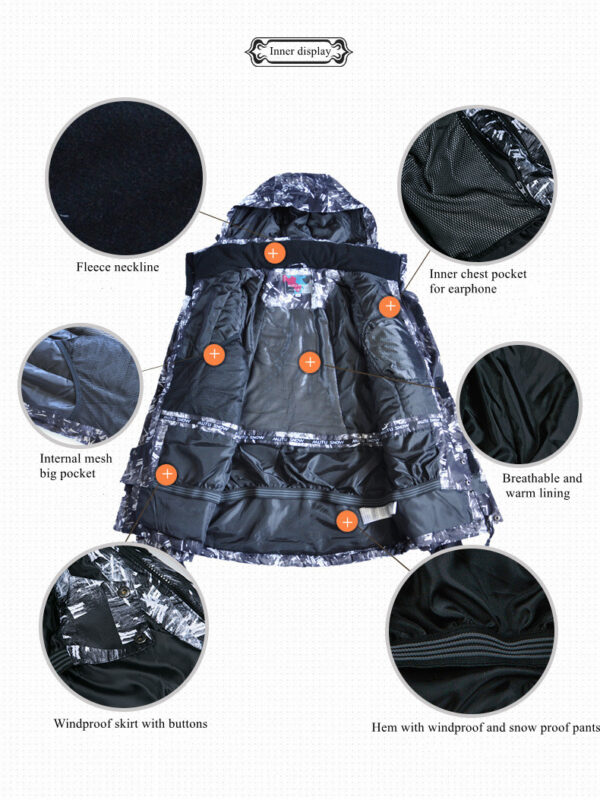 2024 new designed customized skiing suit snow windproof clothing and pants - Image 7