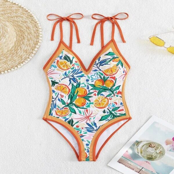 2023 new fashion sexy conjoined bikini hanging neck sling one-piece swimsuit - Image 4