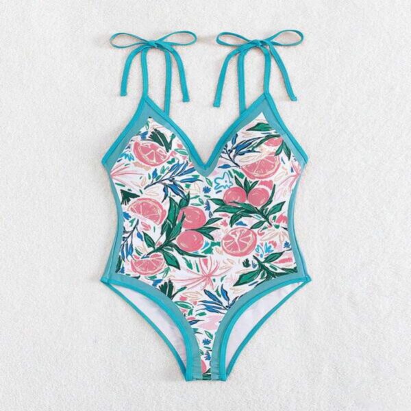 2023 new fashion sexy conjoined bikini hanging neck sling one-piece swimsuit - Image 3